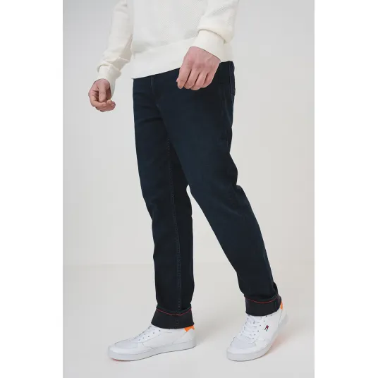 Tommy Hilfiger, Blugi drepti din amestec de bumbac, Bleumarin, W30-L32