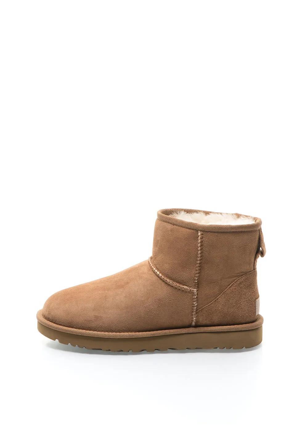 UGG, Cizme scurte maro camel de piele intoarsa Classic Mini II, Maro camel, 7