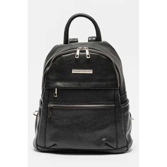 Antonia Moretti, Rucsac de piele cu buzunare multiple, Negru