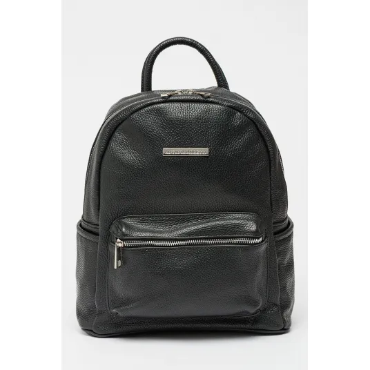 Antonia Moretti, Rucsac de piele cu buzunare multiple, Negru