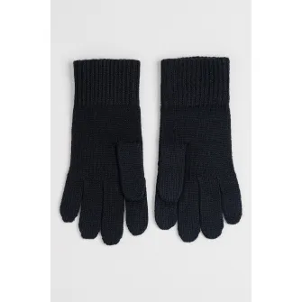 CALVIN KLEIN, Manusi tricotate din amestec de lana cu logo, Negru