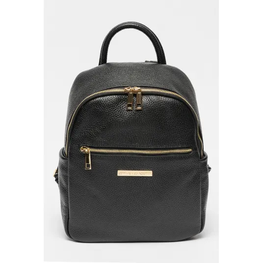 Chiara Canotti, Rucsac de piele cu logo, Negru