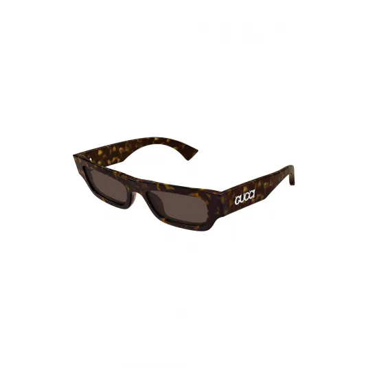 Gucci, Ochelari de soare dreptunghiulari cu logo pe laterale, Maro, 52-19-145
