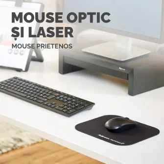 Mouse pad cu protectie antibateriana, Microban, negru
