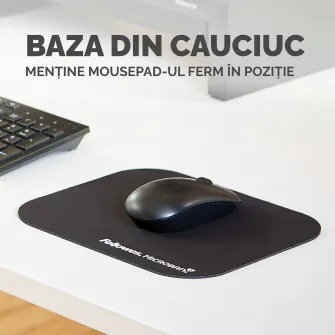 Mouse pad cu protectie antibateriana, Microban, negru