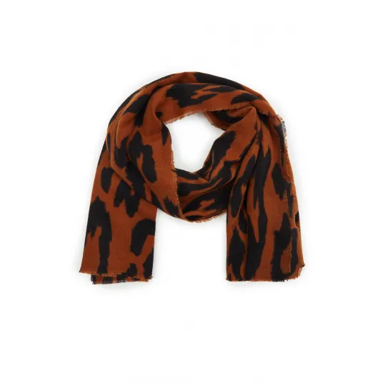 ORSAY, Esarfa cu animal print, Maro, Negru
