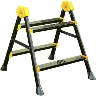 Scara otel pliabila dubla 2x2 trepte SmartStorage 1701, 125kg greutate maxima admisa, 56cm inaltime la ultima treapta