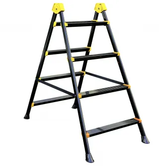 Scara otel pliabila dubla 2x4 trepte SmartStorage 1703, 125kg greutate maxima admisa, 98cm inaltime la ultima treapta