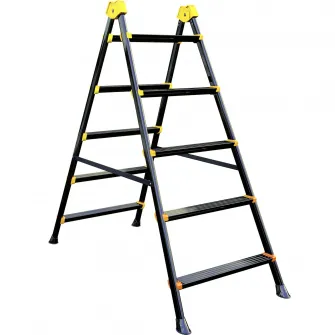 Scara otel pliabila dubla 2x5 trepte SmartStorage 1704, 125kg greutate maxima admisa, 116.5cm inaltime la ultima treapta