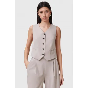 AllSaints, Vesta cu decolteu in V Aleida, Grej, 6