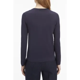 CALVIN KLEIN, Cardigan cu decolteu la baza gatului, Bleumarin, S