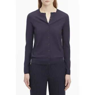 CALVIN KLEIN, Cardigan cu decolteu la baza gatului, Bleumarin, S