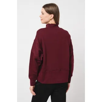 CHAMPION, Bluza de trening crop lejera cu decolteu in V, Violet, L