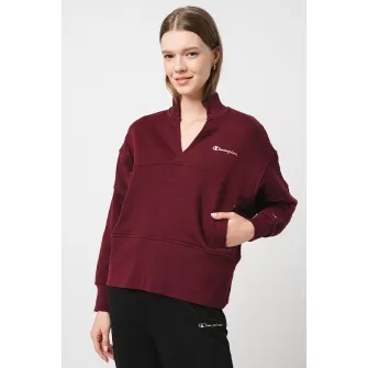 CHAMPION, Bluza de trening crop lejera cu decolteu in V, Violet, L
