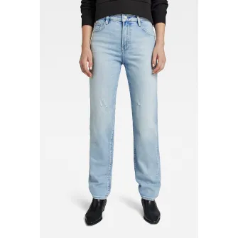 G-Star RAW, Blugi cu croiala dreapta si talie inalta Viktoria, Albastru pastel, W26-L32