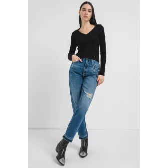 GUESS, Pulover polo cu striatii, Negru, M