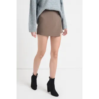 Gina Tricot, Fusta-pantalon cu talie inalta, Maro fango, 34