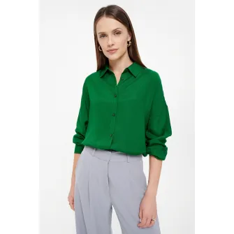 GreenPoint, Camasa cu maneci lungi, Verde, 42