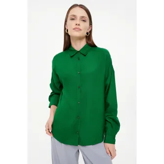 GreenPoint, Camasa cu maneci lungi, Verde, 42