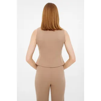 GreenPoint, Vesta cu model uni, Maro nisip, 42