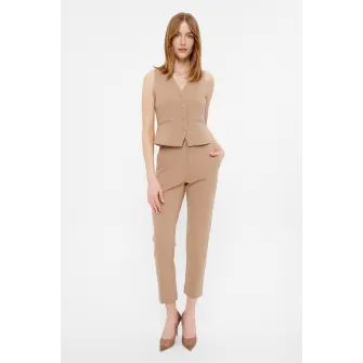 GreenPoint, Vesta cu model uni, Maro nisip, 42