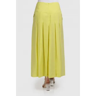 Helmidge, Fusta lunga din amestec de lyocell cu pliuri, Galben, 22