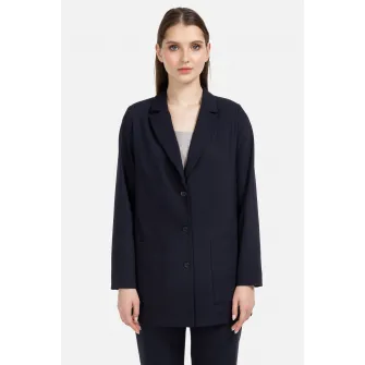 Helmidge, Sacou lung cu buzunare aplicate, Bleumarin, 14