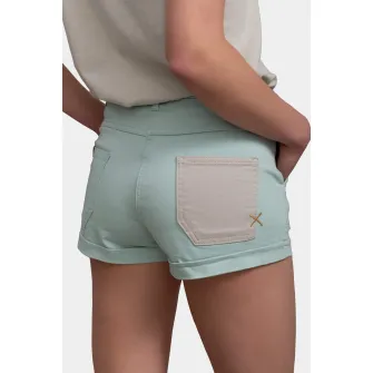 KAFT, Pantaloni scurti de denim cu buzunar constrastant, Gri deschis, Albastru glaciar, M