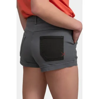 KAFT, Pantaloni scurti de denim cu buzunar constrastant, Negru, Gri inchis, XL