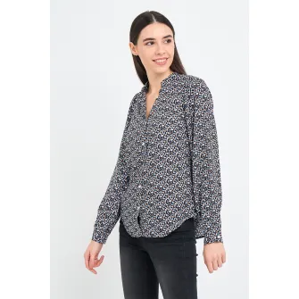 Lee Cooper, Camasa de viscoza cu imprimeu, Negru, Albastru deschis, M