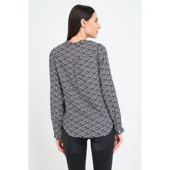 Lee Cooper, Camasa de viscoza cu imprimeu, Negru, Albastru deschis, M