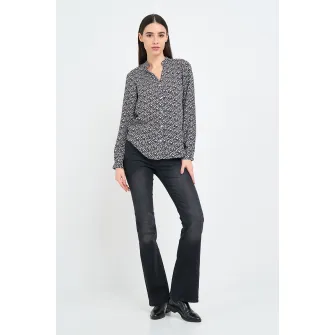 Lee Cooper, Camasa de viscoza cu imprimeu, Negru, Albastru deschis, M