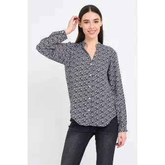 Lee Cooper, Camasa de viscoza cu imprimeu, Negru, Albastru deschis, M
