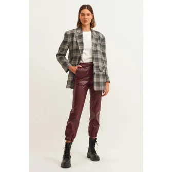 OXXO, Pulover lejer cu model in carouri, Gri inchis, Camel, M