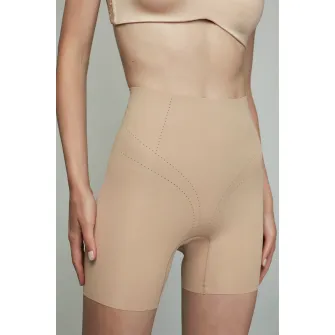 Penti, Pantaloni scurti modelatori cu talie inalta, Bej, 2XL