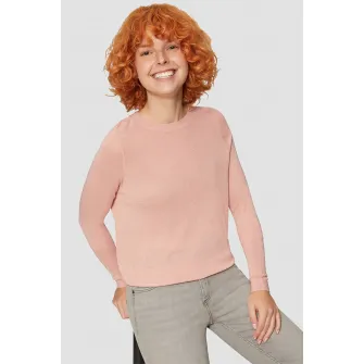Q/S by s.Oliver, Pulover cu maneci raglan si aspect stralucitor, Piersica, L