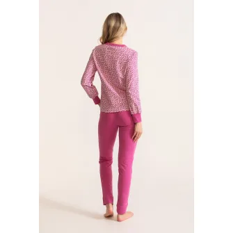 Soft & Seven BY SOFIAMAN, Trening lung de bumbac Kira, Alb, Roz aprins, L