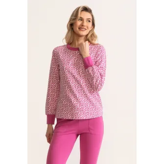 Soft & Seven BY SOFIAMAN, Trening lung de bumbac Kira, Alb, Roz aprins, M