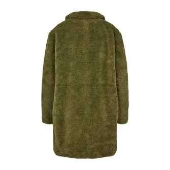 Urban Classics, Haina supradimensionata din blana sherpa sintetica cu buzunare oblice, Verde masliniu, L