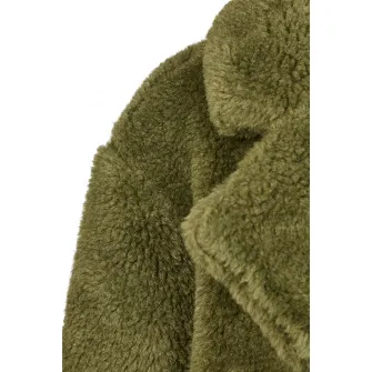 Urban Classics, Haina supradimensionata din blana sherpa sintetica cu buzunare oblice, Verde masliniu, L