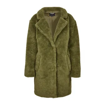 Urban Classics, Haina supradimensionata din blana sherpa sintetica cu buzunare oblice, Verde masliniu, L