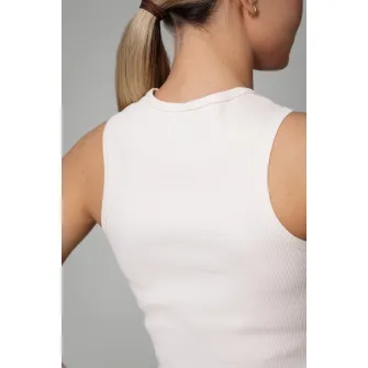 uFIT, Set de top crop si pantaloni de trening, Alb, L