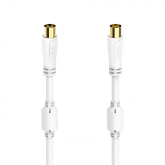 Cablu coaxial Hama 205248, tata-mama, 5 metri, alb, 100dB