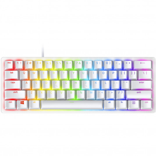 Tastatura gaming mecanica Razer Huntsman Mini, Chroma RGB, switch optic Red, Alb Mercury