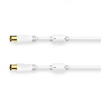 Cablu coaxial Hama 205248, tata-mama, 5 metri, alb, 100dB