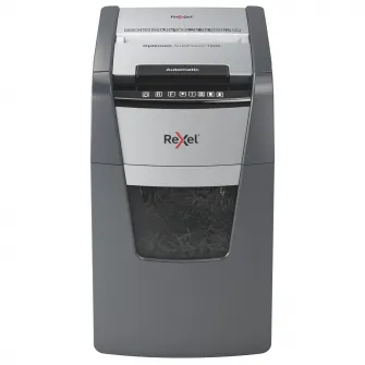 Distrugator documente automat REXEL OPTIMUM 150x, P4, cross-cut (confeti), 150 coli, cos 44l, negru-gri