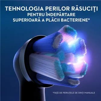 Rezerve periuta de dinti electrica Oral-B iO Ultimate Clean, compatibile doar cu seria iO, 4 buc, Negru