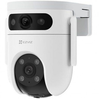 Camera de supraveghere exterior Ezviz H9c Dual, 3+3MP, 2K, Iluminare Duala, Alarma Acustica si Optica, Auto Tracking, MicroSD
