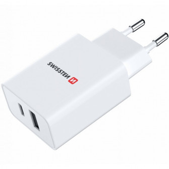 Swissten GaN 1xUSB-C, 1xUSB-A, 30W