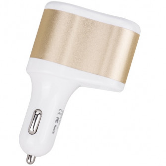 Incarcator auto Hoco UC206, 2xUSB, Alb